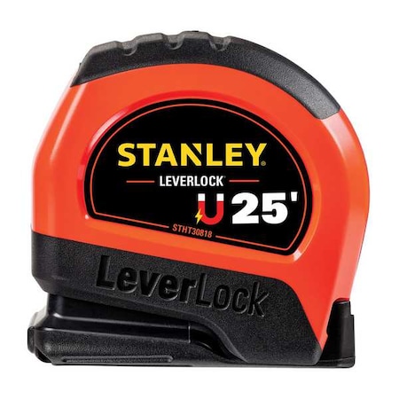 Stanley Tape Measure, 25ft L., SAE, Orange STHT30818S