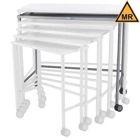 Blickman Nested Table, Stainless Steel, Stainless Steel Frame, 44 in W, Silver 7823MR