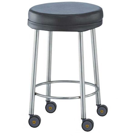 Blickman MR Stool, Vinyl, Black, 23 in Seat Height 7445MR-C