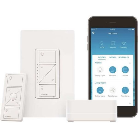 Lutron Smart Dimmer Kit, White P-BDG-PKG1W