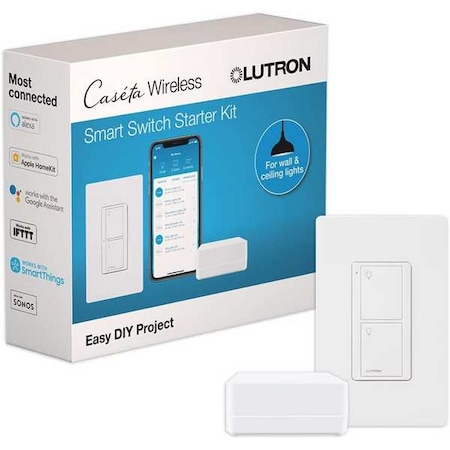 Lutron Smart Switch Starter Kit, White P-BDG-PKG1WS