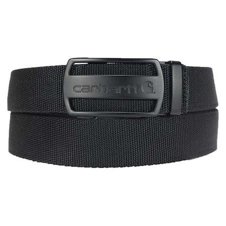 Carhartt Carhartt Nylon Webbing Ratchet Belt, Black, Nylon Webbing, 58 in Length, 1 3/8 in Width A000549800118