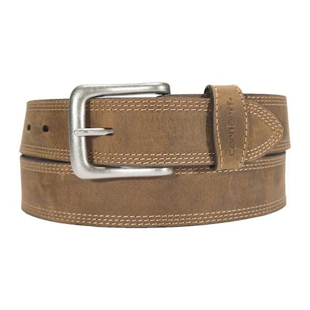 Carhartt Carhartt Triple Stitch Belt, Brown, Top Grain Saddle Leather, 38 in Length, 1 3/8 in Width A000550720109