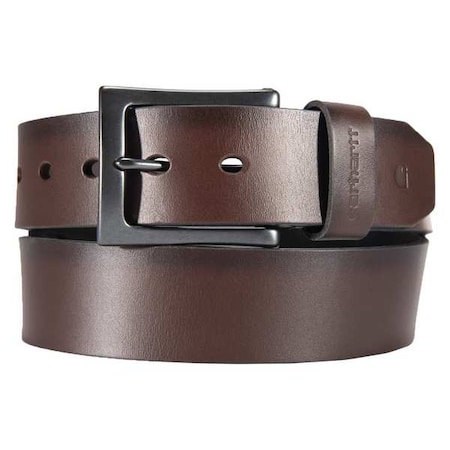 Carhartt Carhartt Box Buckle Belt, Brown, Full Grain Bridle Leather, 50 in Length, 1 1/2 in Width A000551020115