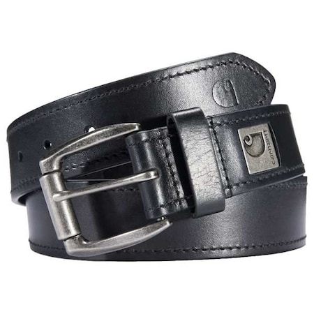 Carhartt Carhartt Roller Buckle Belt, Black, Full Grain Bridle Leather, 38 in Length, 1 1/2 in Width A000556200109