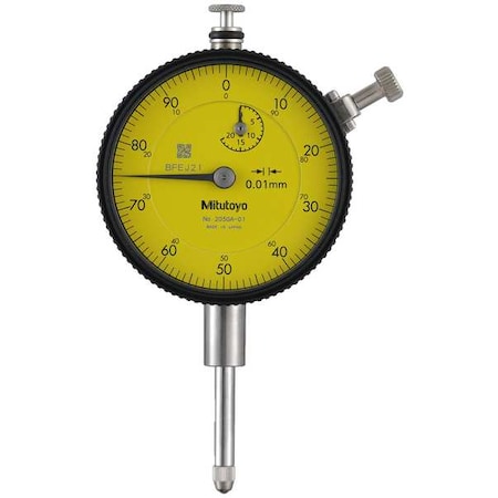 Mitutoyo Dial Indicator, 0 to 20 mm, Yellow 2050A-01