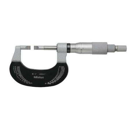 Mitutoyo Mechanical Blade Micrometer, 0 in to 1 in 122-151-10