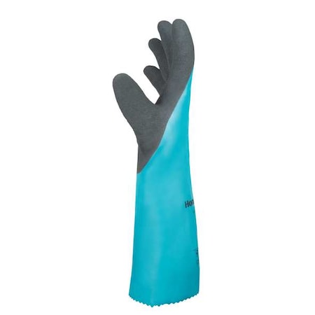 Honeywell Flextril Chemical Resistant Gloves, Nitrile, 12 3/4 in L, 1.7 mm, Green, L, 1 PR 33-3765E/9L