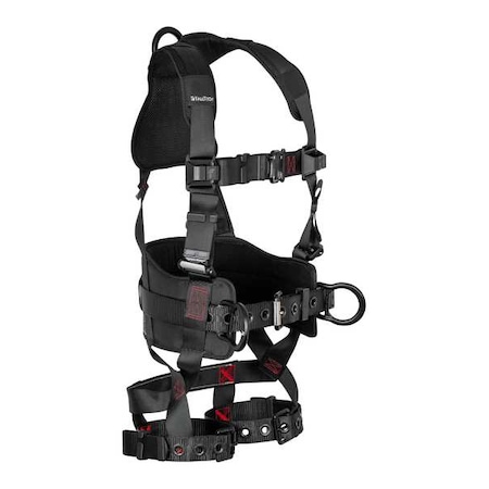 Falltech Not Applicable Fall Protection Harness, S/M, 425 lb, Quick-Connect Chest/ Tongue Leg Straps 8144SM