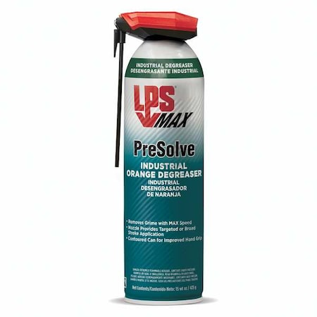 Lps Degreaser, Presolve, 15 oz, Aerosol Spray Can, Gas 91420
