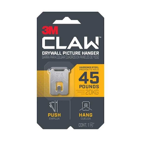 3M Picture Hanger, Silver, Steel, 9/16 in D 3PH45-1ES