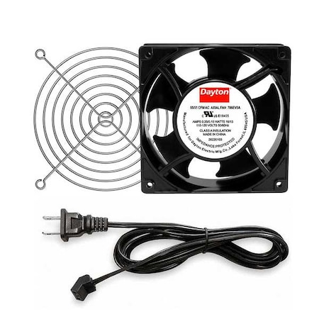 Dayton Square Axial Fan Kit, 120V AC, Cast Aluminum, 4 3/4 in W. 786EV5