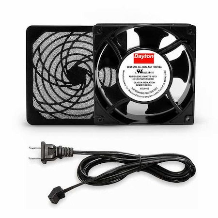 Dayton Square Axial Fan Kit, 120V AC, Cast Aluminum, 4 3/4 in W. 786EV8