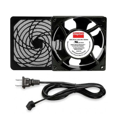 Dayton Square Axial Fan Kit, 120V AC, Cast Aluminum, 4 3/4 in W. 786EW4