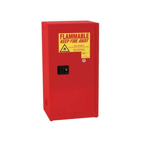Eagle Hazardous Material Storage Cabinet, 16 gal, 1 Shelves, Steel, 23 1/4 in W x 44 in H x 18 in D, Red 1905XRED