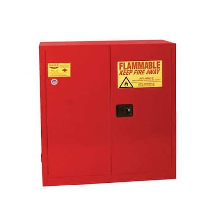 Eagle Mfg Hazardous Material Storage Cabinet, 40 gal, 0 Shelves, Steel, 43 in W x 44 in H x 18 in D, Red PI30X