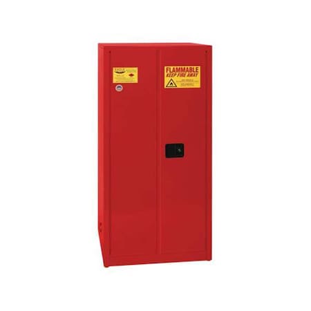 Eagle Hazardous Material Storage Cabinet, 60 gal, 2 Shelves, Steel, 34 in W x 65 in H x 34 in D, Red 1962XRED