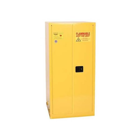 Eagle Hazardous Material Storage Cabinet, 55 gal, 1 Shelves, Steel, 34 in W x 65 in H x 34 in D, Yellow 2610X