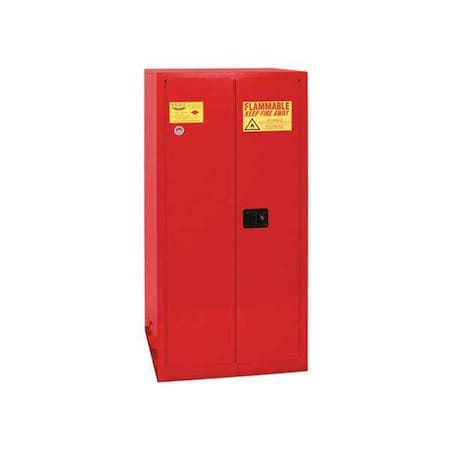Eagle Hazardous Material Storage Cabinet, 55 gal, 1 Shelves, Steel, 34 in W x 65 in H x 34 in D, Red 2610XRED