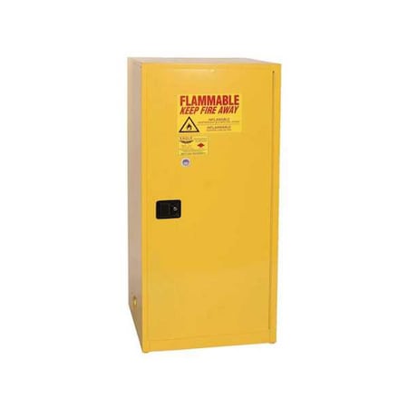 Eagle Hazardous Material Storage Cabinet, 60 gal, 2 Shelves, Steel, 34 in W x 65 in H x 34 in D, Yellow 1961X