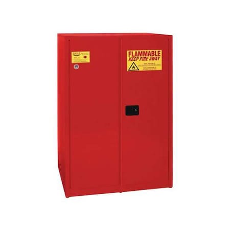 Eagle Hazardous Material Storage Cabinet, 90 gal, 2 Shelves, Steel, 43 in W x 65 in H x 34 in D, Red 1992XRED