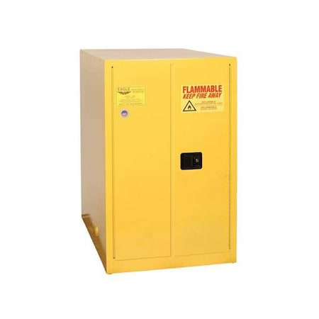 Eagle Hazardous Material Storage Cabinet, 55 gal, 0 Shelves, Steel, 30 in W x 50 in H x 48 in D, Yellow 2810X