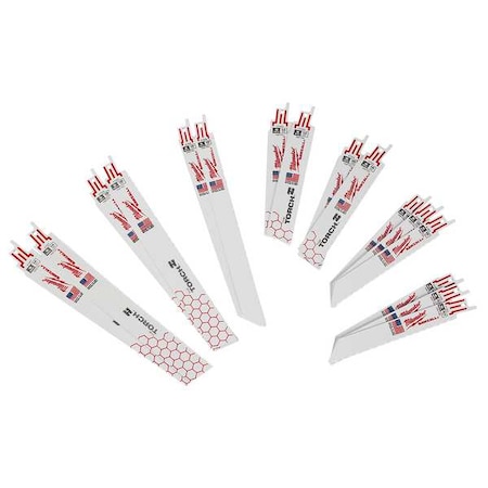 Milwaukee Tool SAWZALL Metal Cutting Bi-Metal Reciprocating Blade Set (16-Piece), PK16 49-22-1216