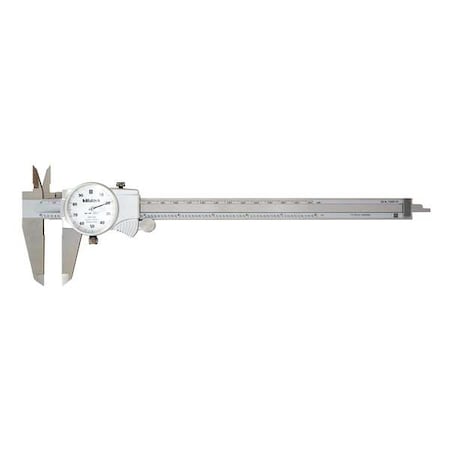 MITUTOYO Dial Caliper, 0 to 8" Range, 0.001 505-743J