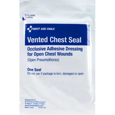 First Aid Only 91194: Chest Seal, Vented, Single