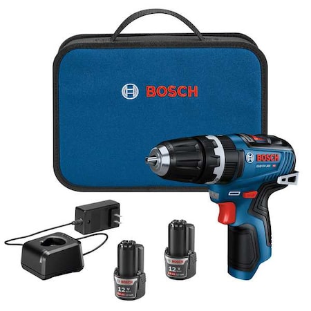 Bosch Cordless Hammer Drill, 3/8" Chuck, 12V GSB12V-300B22