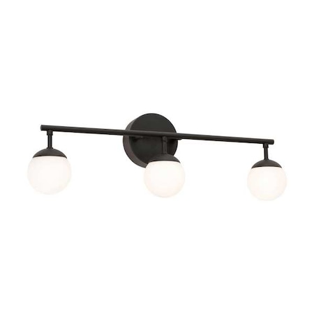 Afx Pearl 3 Light LED Vanity, Black, 24in PRLV2408L30D1BK