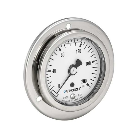 ASHCROFT Panel Mount Pressure Gauge 632008SL02B5000#