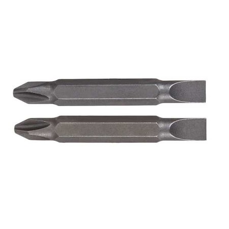 Irwin DblEndedDriverBit, 0.25" Hex, L:2", PK2 IWAF22DEPH2SL82