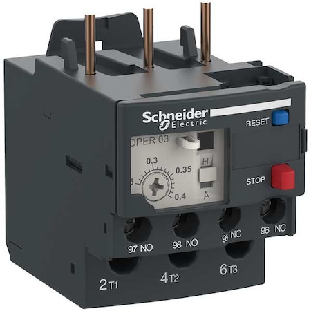 Schneider Electric IEC Overload Relay, 1NC/1NO, 0.25 A Min current, 0.40 A Max current, 690V AC DPER03