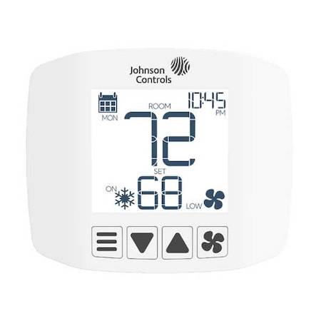 Johnson Controls Thermostat, Push Button, 24 to 30V AC FCP-PA-701-B