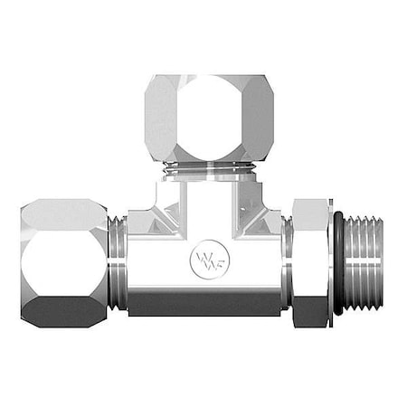 Weatherhead Tee, Steel, Comp3/8", ORB3/8", Comp3/8" 7716X06X06X06