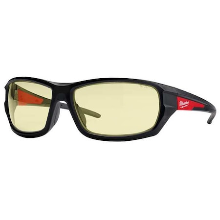 Milwaukee Tool Safety Glasses Anti-Fog &  Anti-Scratch, Yellow Lens, Half-Frame, Wraparound 48-73-2121