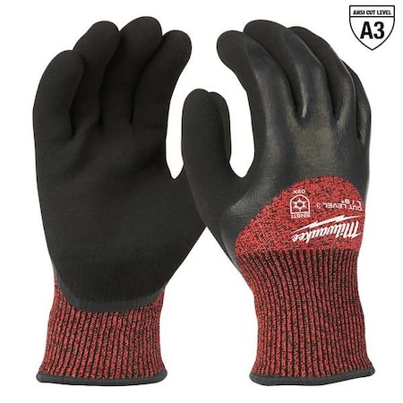 Milwaukee Tool Cut-Resistant Winter Insulated Gloves, Cut Level A3 , Double Dipped , Latex , Sandy , L 48-22-8922