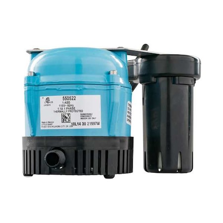 Little Giant Pump Condensate Pump, 1/2 gal, 1/150 hp, 115V AC 550522