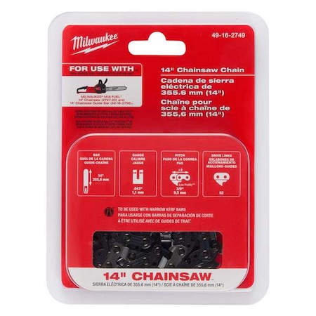 Milwaukee Tool 14 in. Replacement Chain for M18 FUEL Chainsaw 49-16-2749