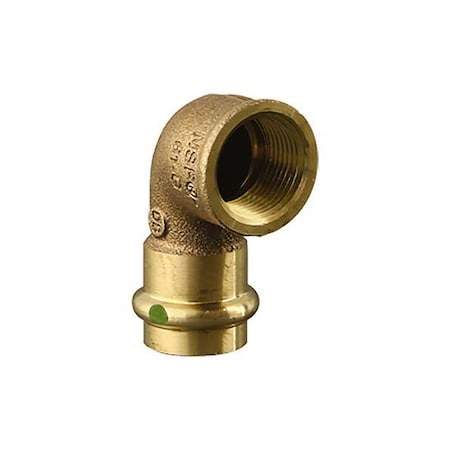 Viega Elbow, Bronze, Press-fit 3/4", FNPT 1/2" 79535