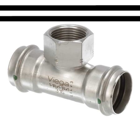 Viega Tee, SS, Press-fit11/4", 11/4", FNPT1" 80880