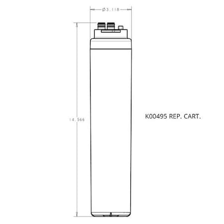 Manitowoc Water FilterCartridge, 0.5micron, 2 gpm K00495