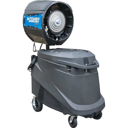 Power Breezer Portable Misting Cooler at 10 ft. 22 mph, at 20 ft. 14 mph, at 40 ft. 7 mph, 85 gal, Direct Drive PB4MAX