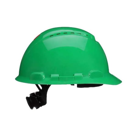 3M SecureFit(TM) Hard Hat, HDPE, 4 Point Ratchet, Type 1, Class C, Green H-704SFV-UV
