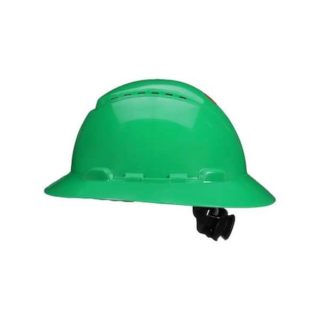 3M Full Brim SecureFit(TM) Full Brim Hard Hat, Type 1, Class C, Ratchet (4-Point), Green H-804SFV-UV