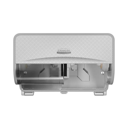 Kimberly-Clark Professional Toilet Paper Dispenser, ICON, Coreless, Horizontal Double Roll, Plastic, Silver 53698
