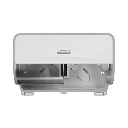 Kimberly-Clark Professional Toilet Paper Dispenser, Coreless, Horizontal Double Roll, Plastic, White 58712