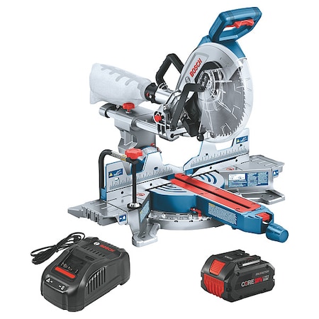 Bosch Cordless Miter Saw, 10 in Blade Dia., Max Blade Speed: Not Applicable 5/8 in Arbor Size GCM18V-10SDN14