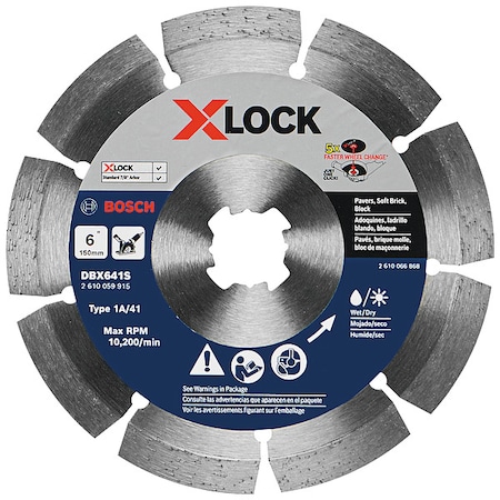 Bosch Diamond Grinder Blade, 6" Blade, X-Lock DBX641S